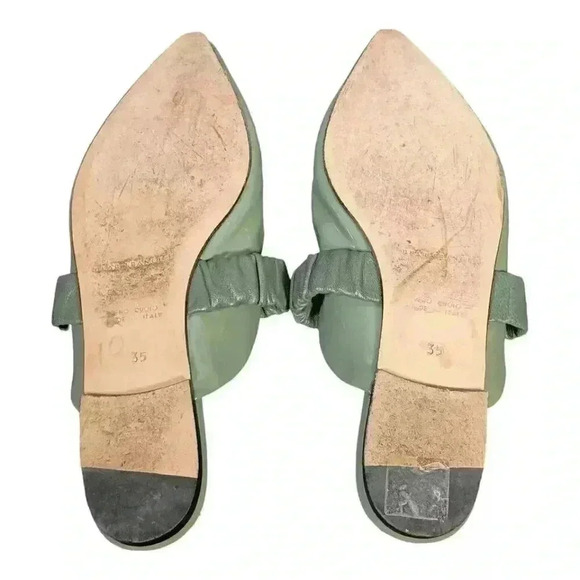 Dear Frances Slide Flats Pointed Toe Green Leather Women's 35/US 5 - Picture 8 of 8